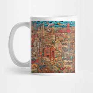 Urban Folk Art Cityscape Mug